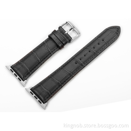 Genuine Leather Watch Band Strap Pin Buckle Adaptor For Apple Watch 38mm 42mm